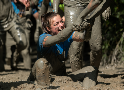 Removing mud from your clothing after an obstacle run